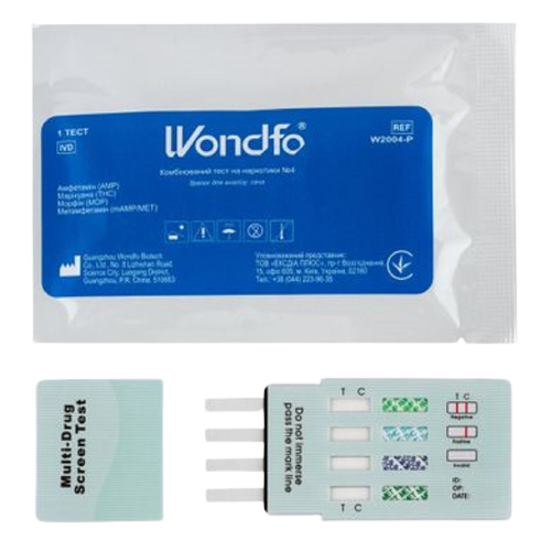 Комбінований тест на наркотики №4 (OPI/ТНС/AMP/МЕТ), W2004-P.(9901496887384)